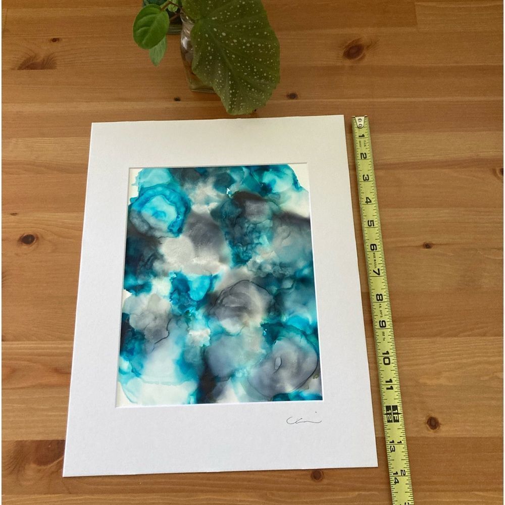 New Original Signed Artwork Alcohol Ink on Paper - Picture 5 of 6